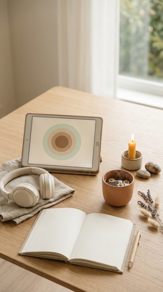 wooden table with wellness objects 202608022253