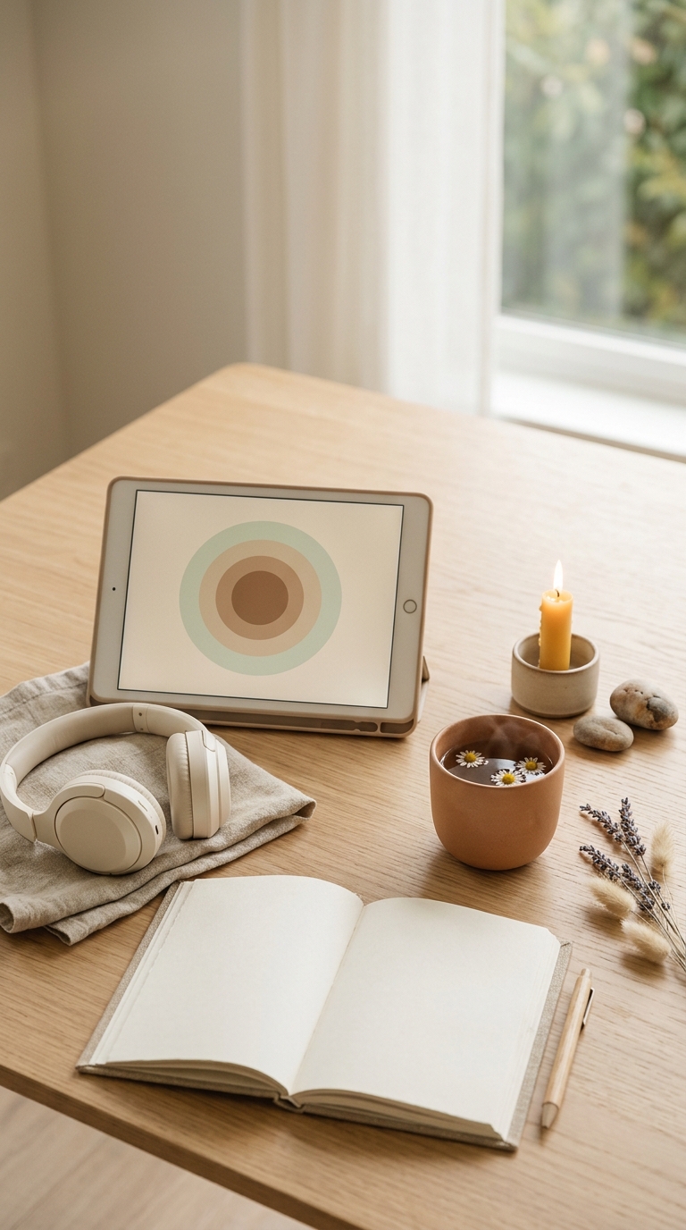 wooden table with wellness objects 202608022253