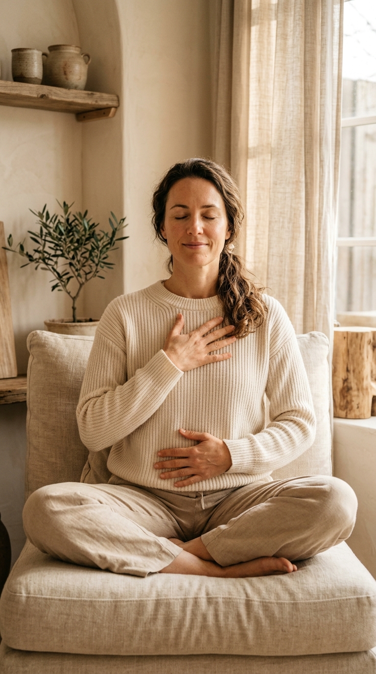 woman meditating in peaceful room 202608131649