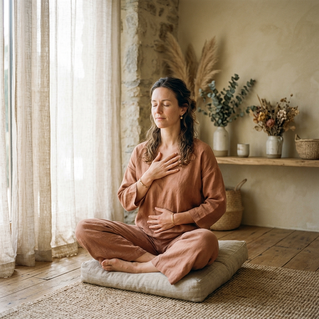 woman sitting peacefully with ey… 202608022235